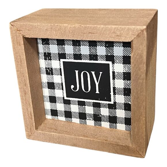 Hobby Lobby Set of 2 Small Wood Decorative Signs Christmas Decor JOY - Picture 3 of 10
